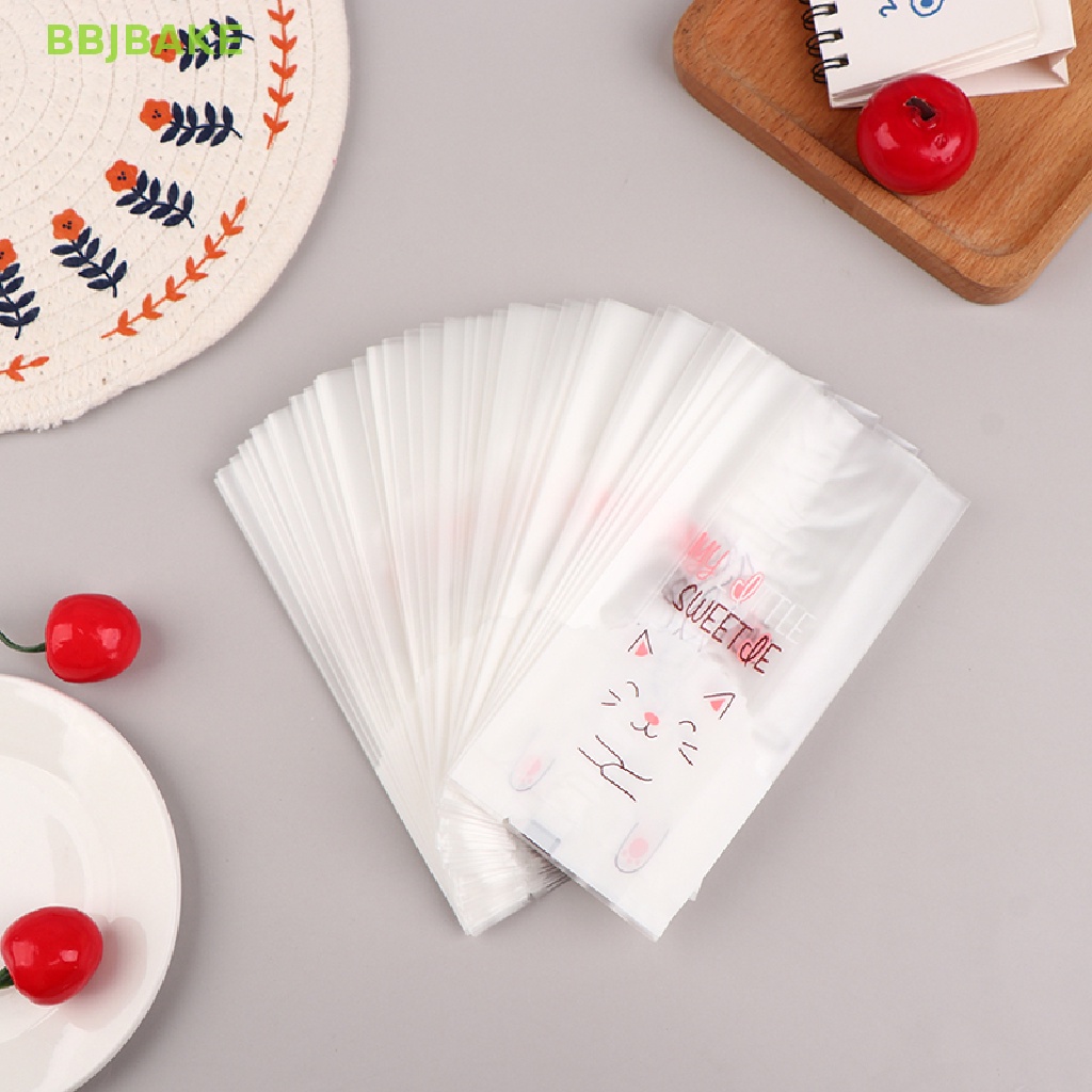 Set 50 / 100 Túi Nhựa Đựng Bánh Kẹo Giáng Sinh Tự Dính