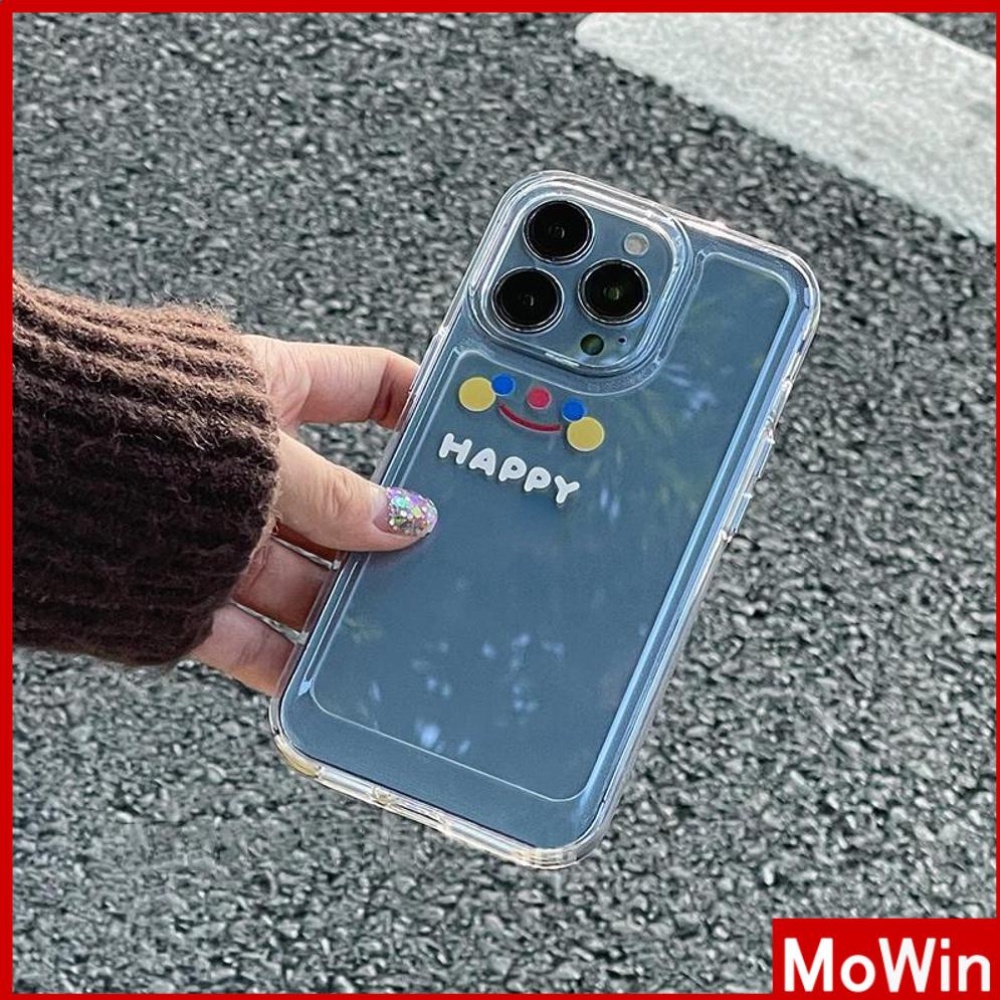 Ốp điện thoại tpu mềm trong suốt bảo vệ camera hình mặt cười thích hợp cho iphone 11 7 plus 13 pro max 12 pro max