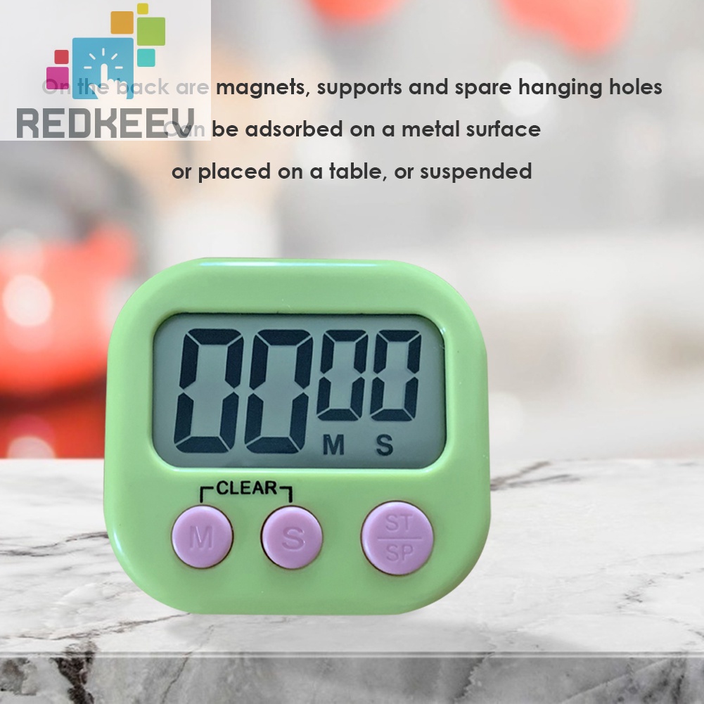 Đồng hồ hẹn giờ nấu ăn đếm ngược màn hình LCD có giá đỡ