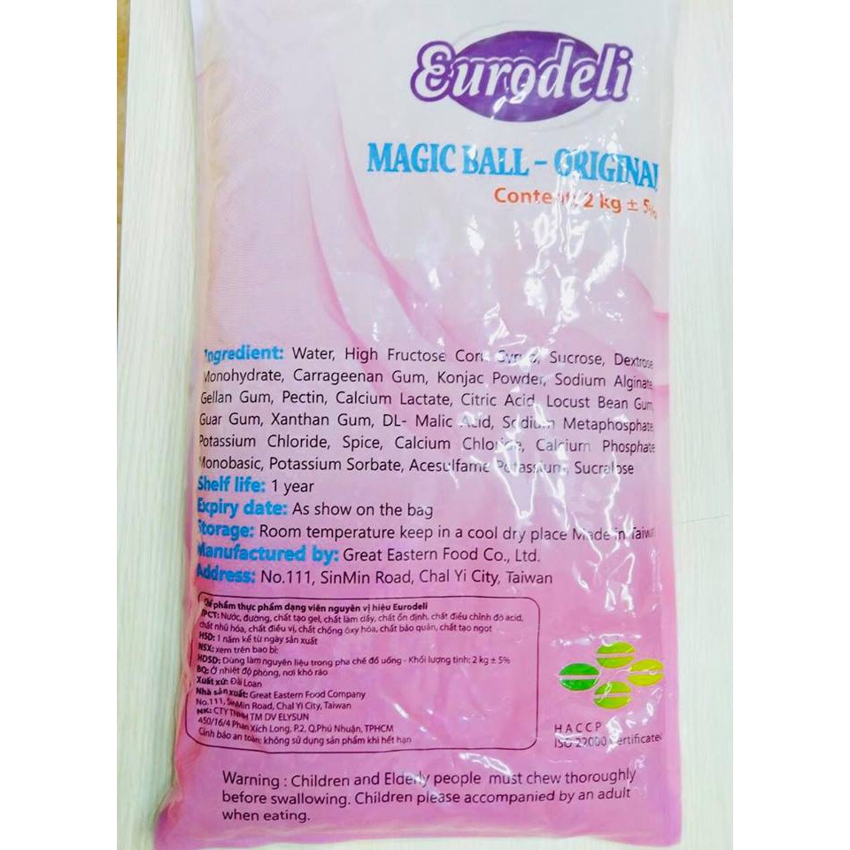 Trân châu trắng 3Q nhập khẩu chính hãng từ Đài Loan - Trân châu ngọc trai dai giòn tròn vị, thơm ngon tiện lợi