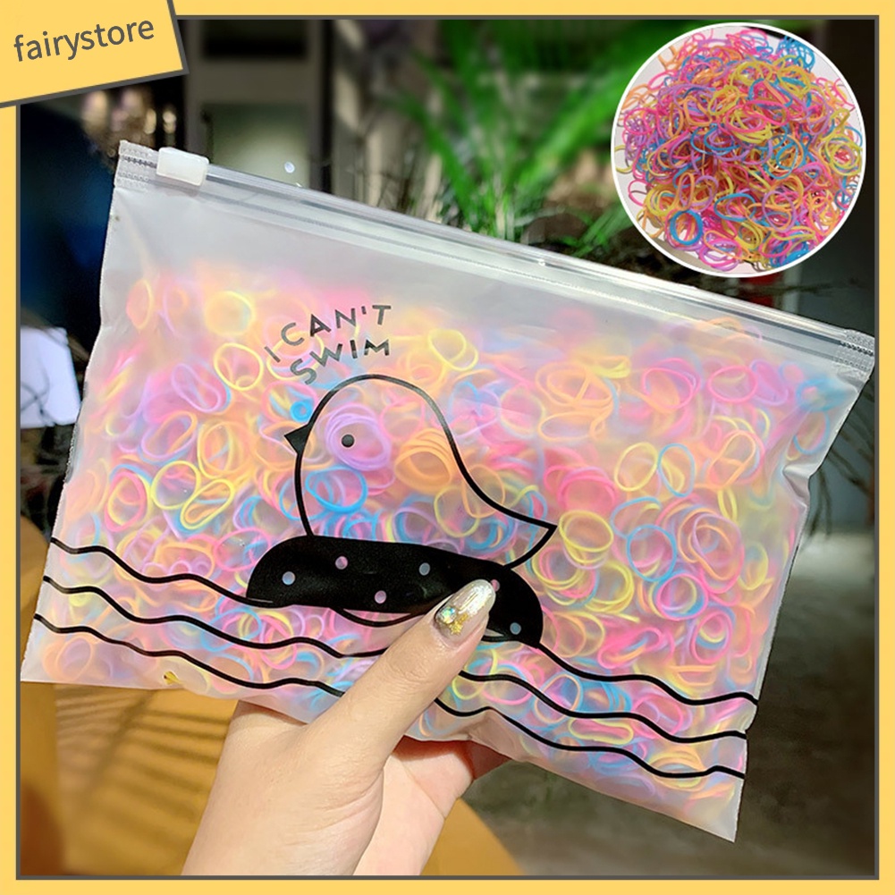 Bộ 1000 dây thun buộc tóc co giãn nhiều màu sắc cho nữ