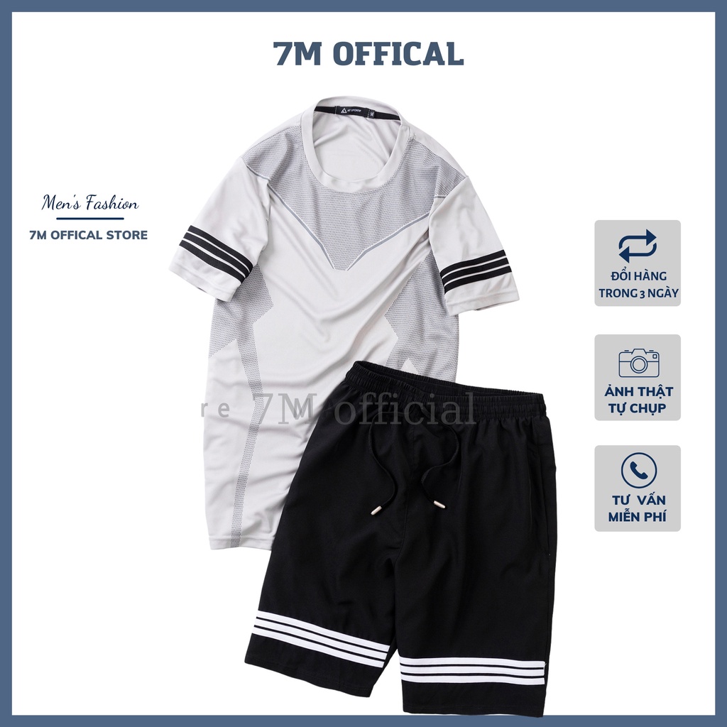 Bộ thể thao nam mặc nhà cao cấp M7 chất thun mát co dãn thoáng khí 3 màu trẻ trung năng động