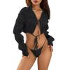 Áo Y2K Croptop Tay Phồng Dài Hở Rốn Phối Bèo Thời Trang Quyến Rũ Cho Nữ