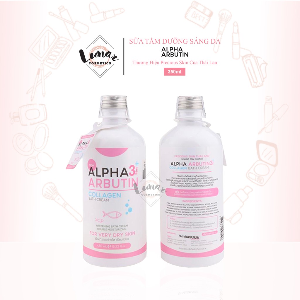 Sữa Tắm Dưỡng Sáng Mịn Da Body Alpha Arbutin Collagen Bath Cream 450ml - Kem Tắm Dưỡng Sáng Da Toàn Thân