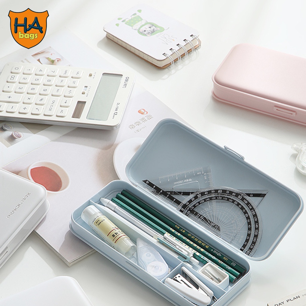 Hộp bút chữ nhật kt 21x9x3cm hộp đựng bút học sinh nhiều ngăn, đồ dùng học tập HB1004