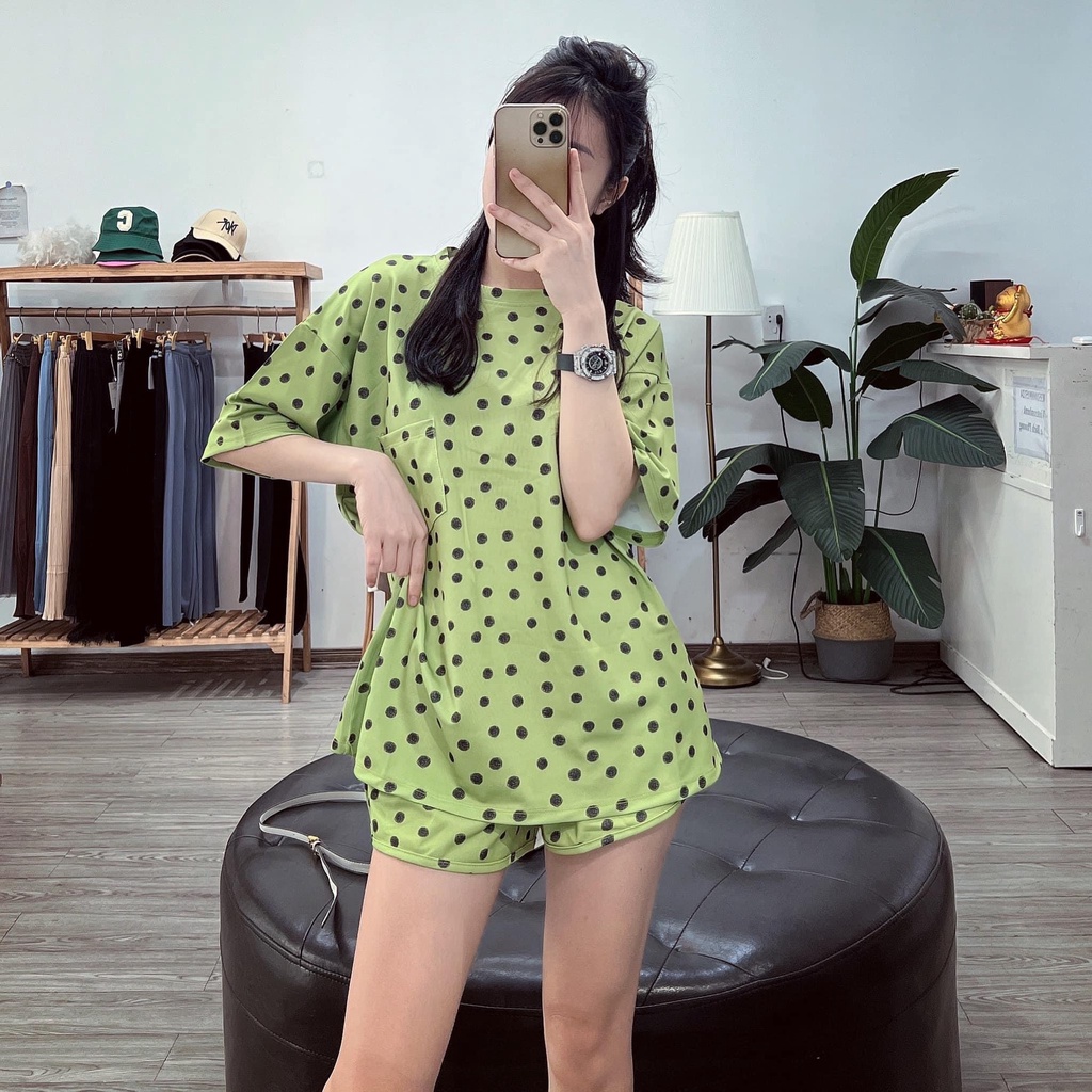 Sét bộ chấm bi cộc tay baby nhiều màu