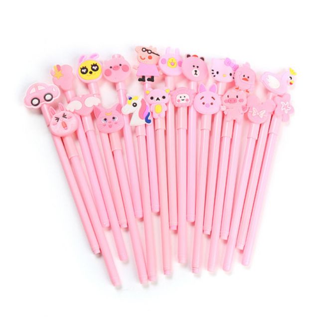 Combo 20 bút viết - Set 20 bút nước siêu xinh (Mực đen, tặng kèm túi zip)