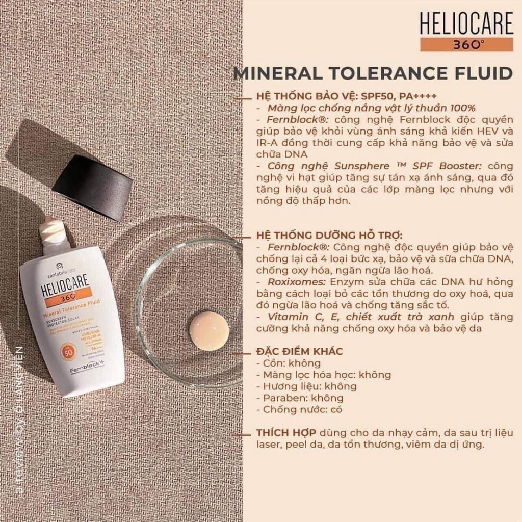 Kem chống nắng Heliocare Mineral Tolerance 50ml - Helio Care