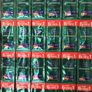 Dầu gội Romano Classic gói 7g (dây 14 gói) khuyến mãi 6 tặng 1