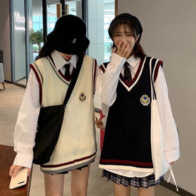 Áo Gile Len Nữ Kiểu Hàn, Áo Len Gile Quảng Châu Phong Cách Dễ Thương Cực Xinh Cá Tính Dễ Thương