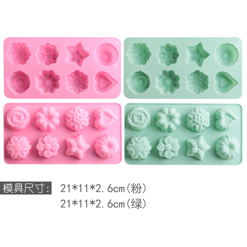 Khuôn Silicone 12 Ngăn Làm Đá Hình Hoa Hồng