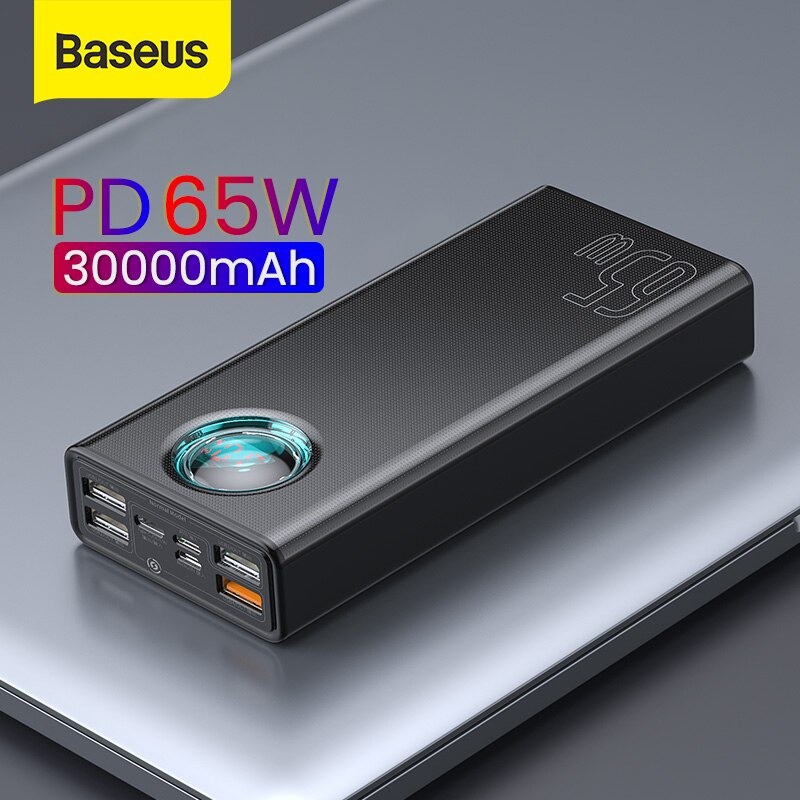 Pin sạc dự phòng công suất cao 65W sạc nhanh PD QC3.0 dung lượng Pin 30000mAh có LED