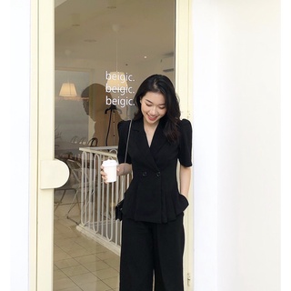 Áo peplum cổ vest