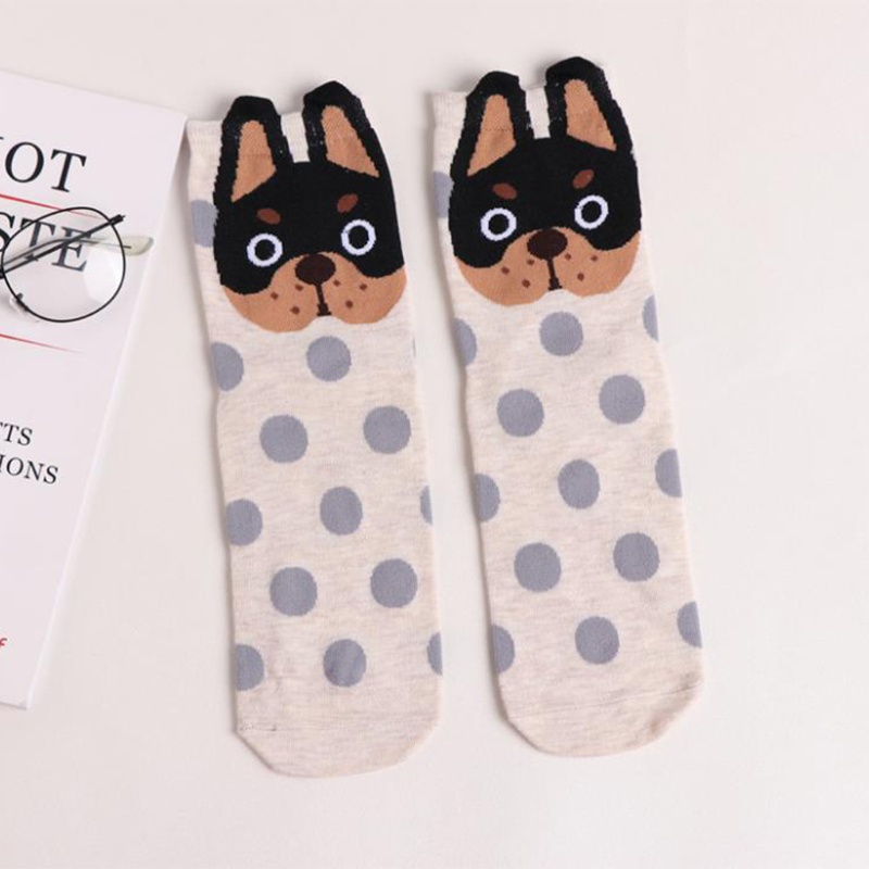 Vớ Cotton Thoáng Khí In Họa Tiết Chú Chó Hoạt Hình 3D Phong Cách Harajuku Cho Nam Và Nữ