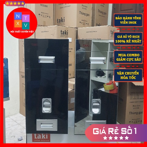 Thùng Đựng Gạo Thông Minh Mặt Gương Cường Lực Chống Va Đập Tủ Bếp Dưới - Bảo Hành 5 Năm