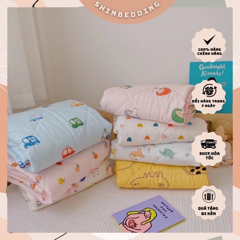 Shinbedding_ Chăn Hè Cotton Sợi Tre Cao Cấp, Chất Liệu Mềm Thoáng Mát Dành Cho Các Bé