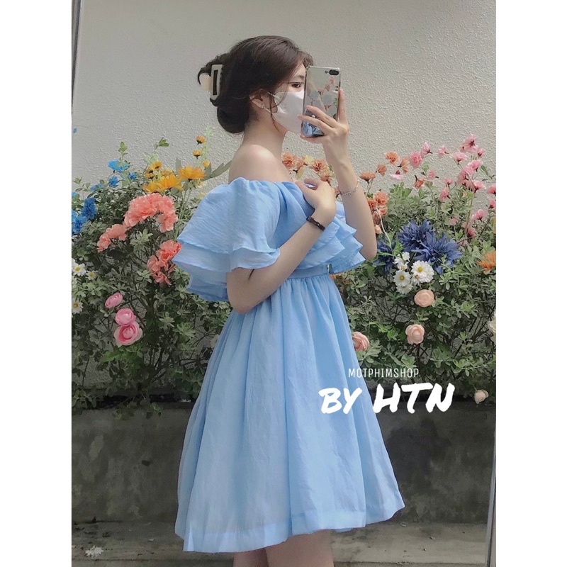Váy Tơ Bèo Trễ Vai Tầng Hàng 2 Lớp Có Ảnh Thật Kèm Video
