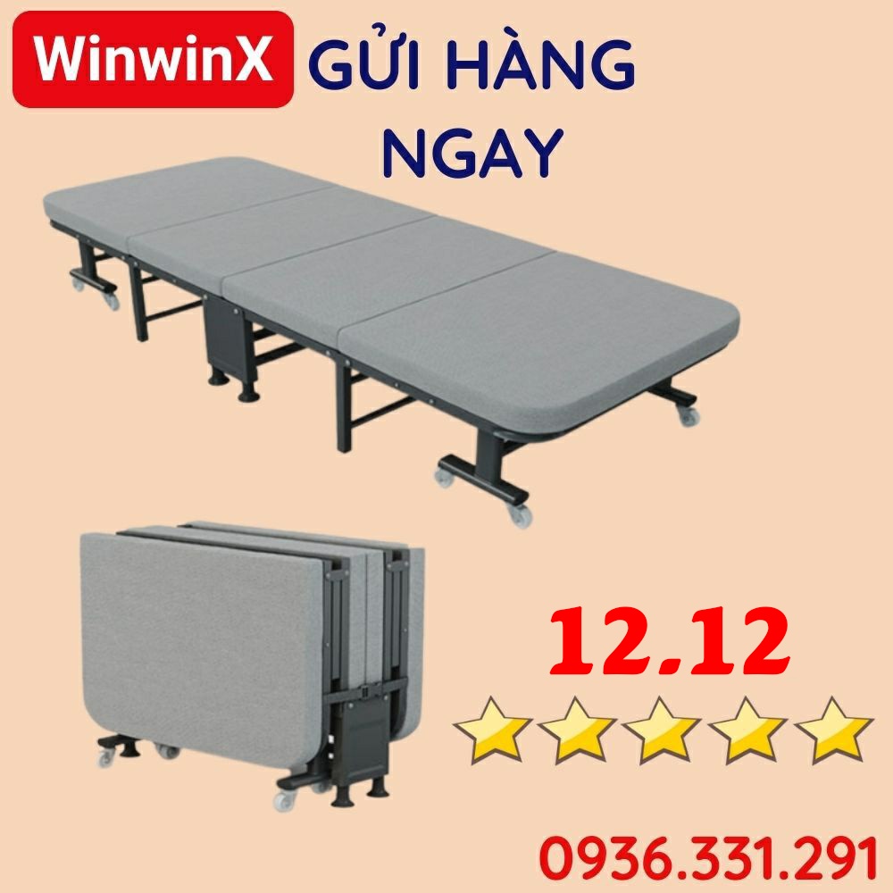 Giường gấp văn phòng khung sắt ngủ trưa chống ồn, giường gấp gọn đa năng thông minh WinwinX