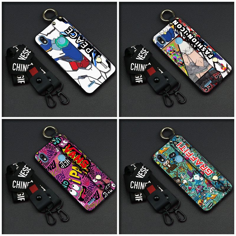 cover Fashion Design Phone Case For infinix X5515/Smart2 Back Cover Wrist Strap Silicone Durable Phone Holder Lanyard