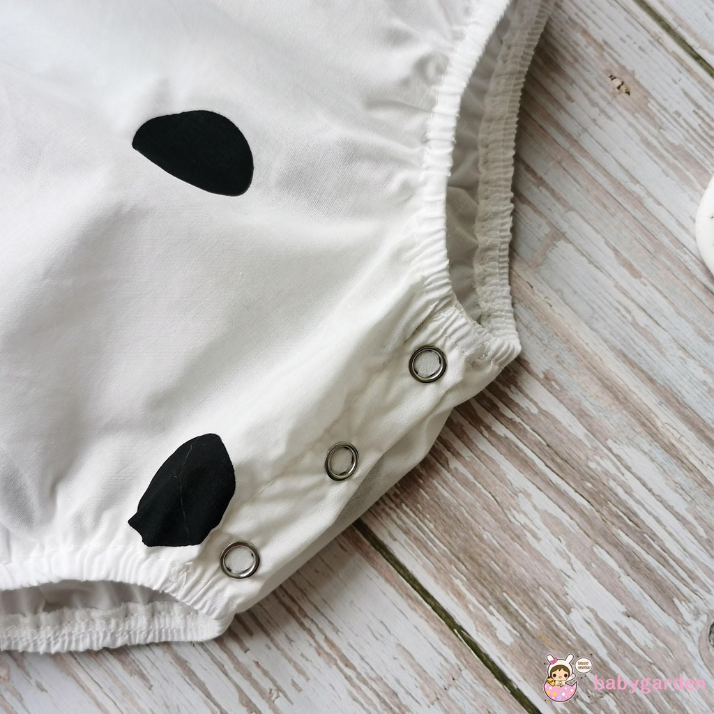 Set áo liền quần chấm bi và băng đô nơ xinh xắn dành cho bé gái