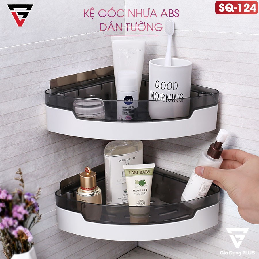 Kệ góc dán tường nhựa ABS cao cấp, đa năng cho phòng tắm, nhà bếp / không cần khoan / ShuangQuing (SQ-124)