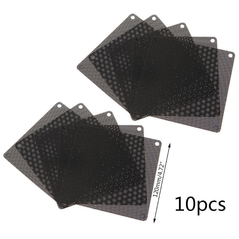 Set 10 tấm lọc bụi bằng PVC 120MM màu đen cho quạt máy tính