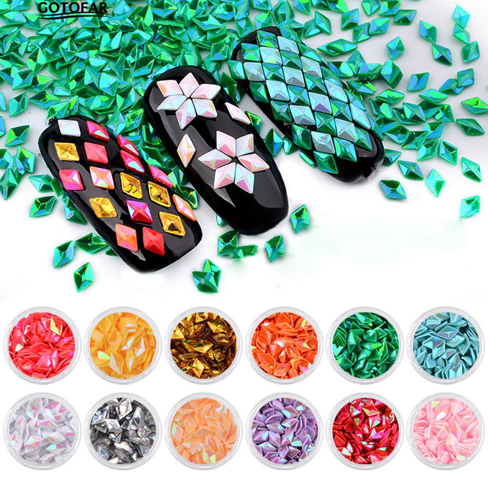 Bộ 12 lọ sticker lấp lánh dán móng trang trí nghệ thuật