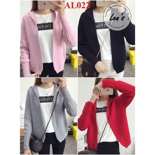 Áo Khoác Len Có Nón Len Dày Ấm Không Nút Gài Nàng Len