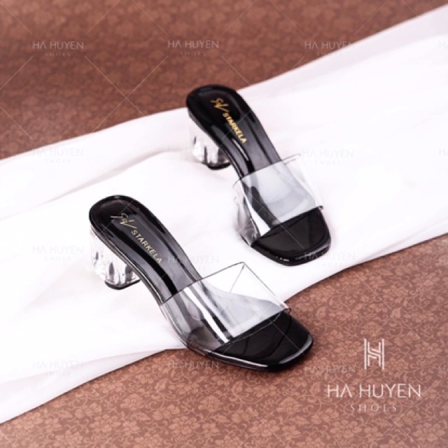 Guốc mika quai trong gót trụ 5cm êm chân sang chản mã l25 | BigBuy360 - bigbuy360.vn