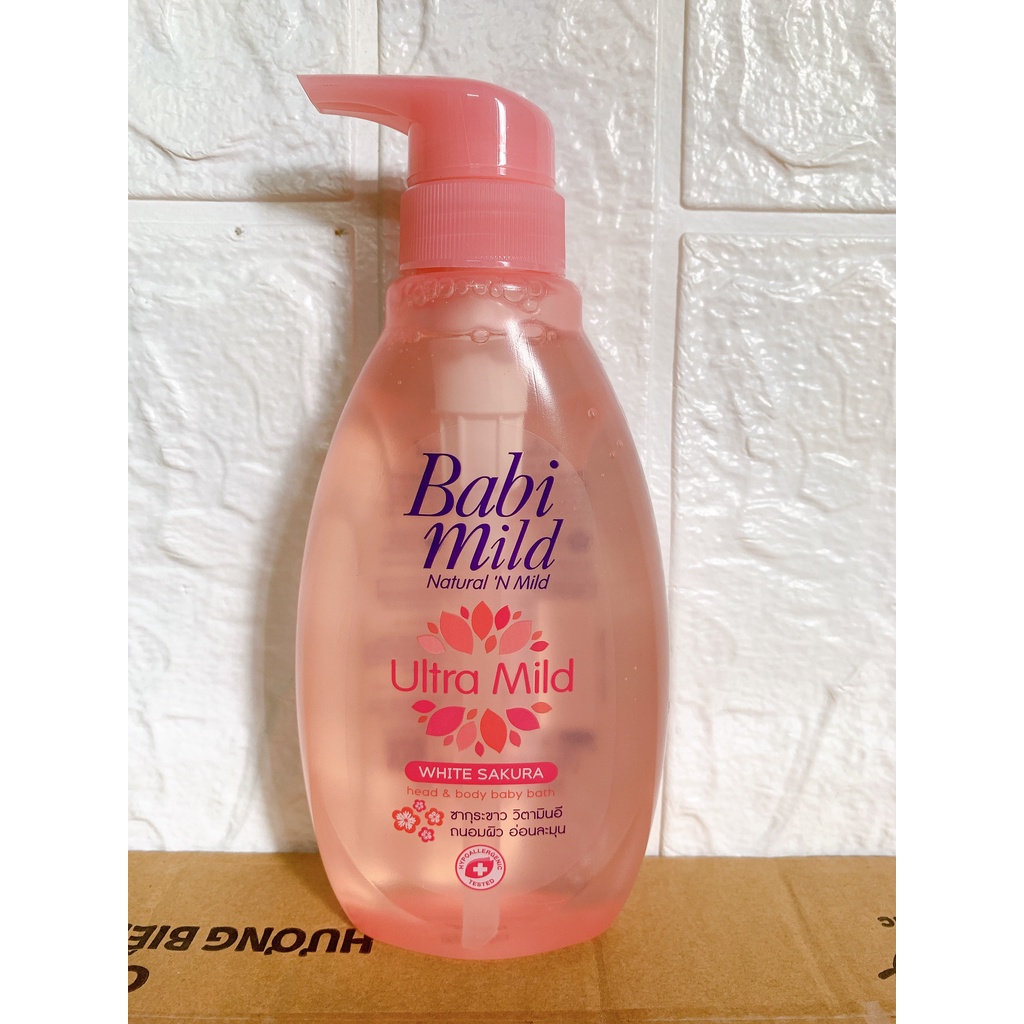 [Tổng Hợp] Sữa Tắm Gội Cho Bé Babi Mild pure natural&amp;white sakura 400ml-&gt;850ml