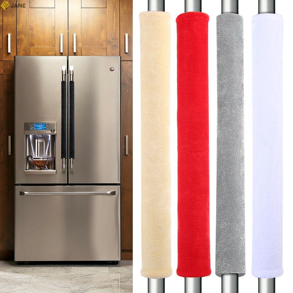 Set 2 Vỏ Bọc Tay Nắm Cửa Tủ Lạnh Bằng Vải Nhung Mềm Chống Tĩnh Điện Nhiều Màu