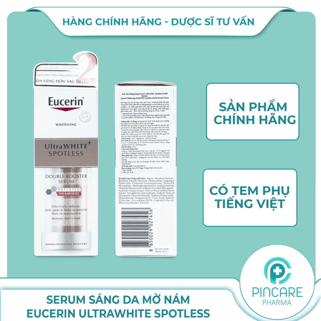 Serum dưỡng sáng da Eucerin UltraWHITE+ Spotless Double Booster 30ml - Hàng chính hãng - Nhà thuốc PinCare