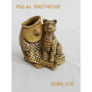 Mèo ống bút_ gốm sứ bát tràng