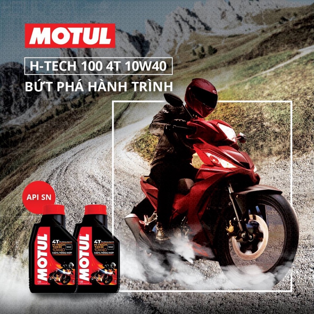 Dầu nhớt Mô tô xe máy Motul H-Tech 100 4T 10W40 1L