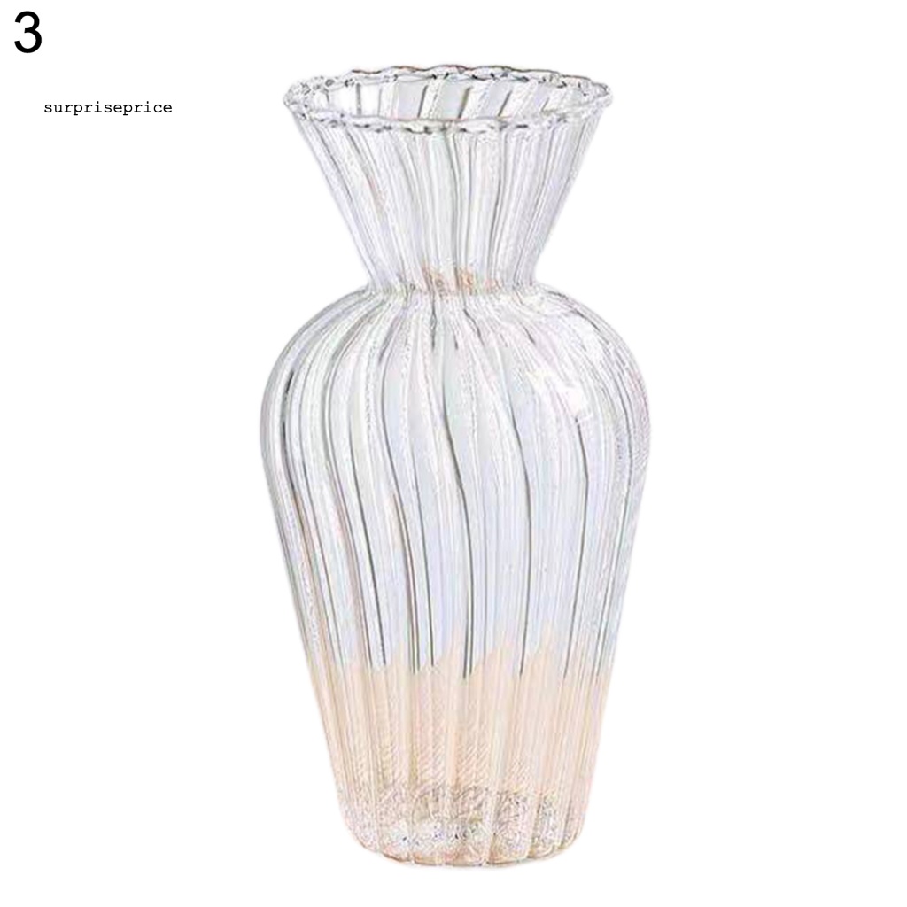 Bình Hoa Trong Suốt Họa Tiết Kẻ Sọc Phong Cách Bắc Âu