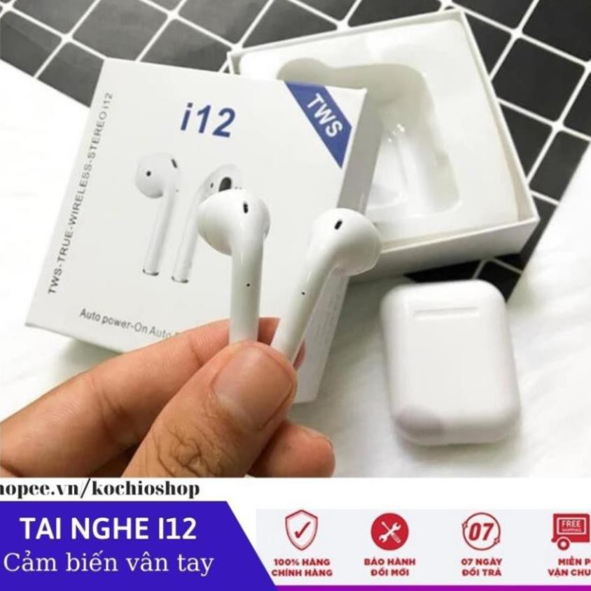 Tai Nghe bluetooth i12 thế hệ mới - Tai nghe không dây- Dùng nhiều dòng điện thoại- Kochioshop