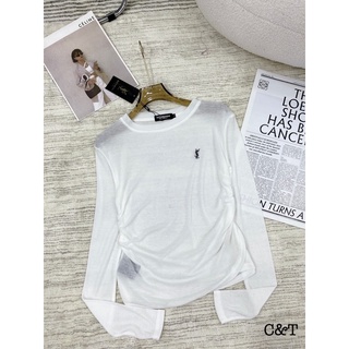 Áo thun giấy dài tay hàng qc l1 trắng đen size s/m
