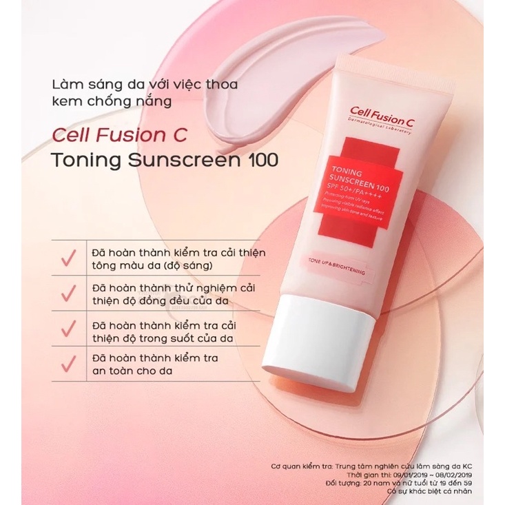 Kem chống nắng Toning Up Sunscreen 100 SPF 50+ PA++++