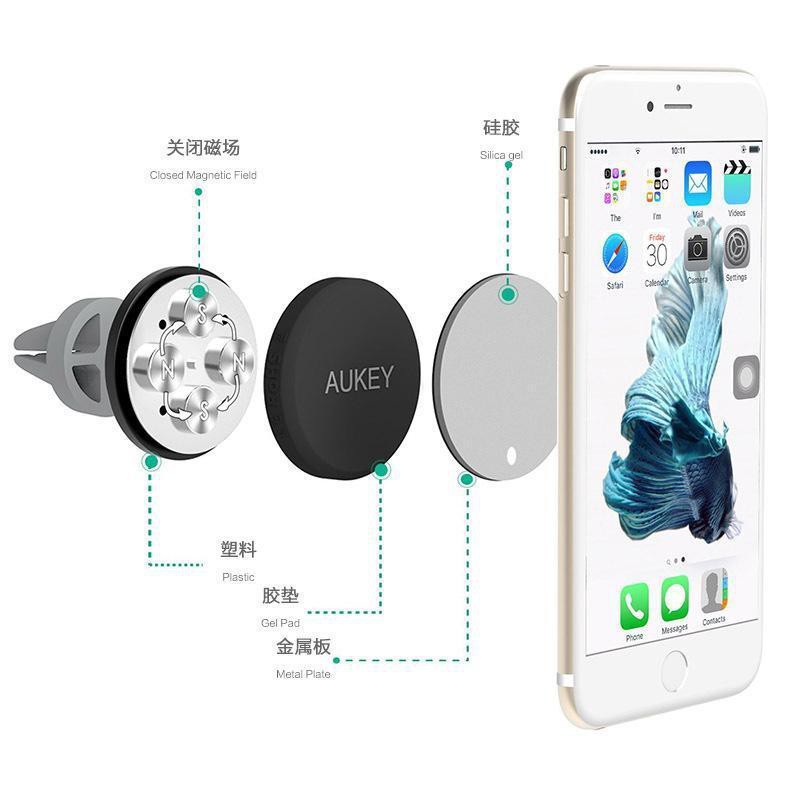 Giá Đỡ Điện Thoại Aukey Xoay 360 Độ Có Nam Châm Gắn Lỗ Thông Gió Xe Ô Tô | BigBuy360 - bigbuy360.vn