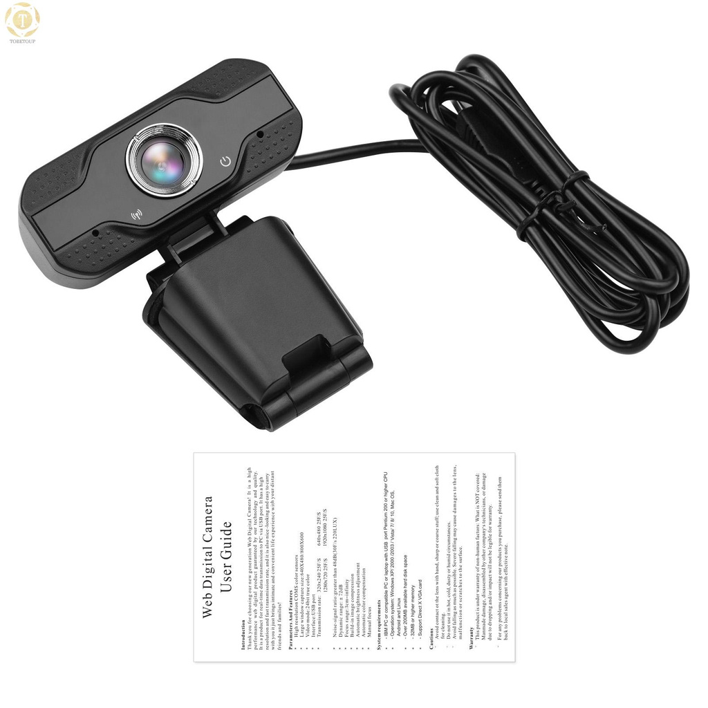 Shipped within 12 hours】 1080P High-Definition Webcam Plug and Play PC Camera with Built-in Microphone Compatible with Laptop Desktop Computer TV for Video Conference Live Streaming Online Course Teaching Webcam [TO]