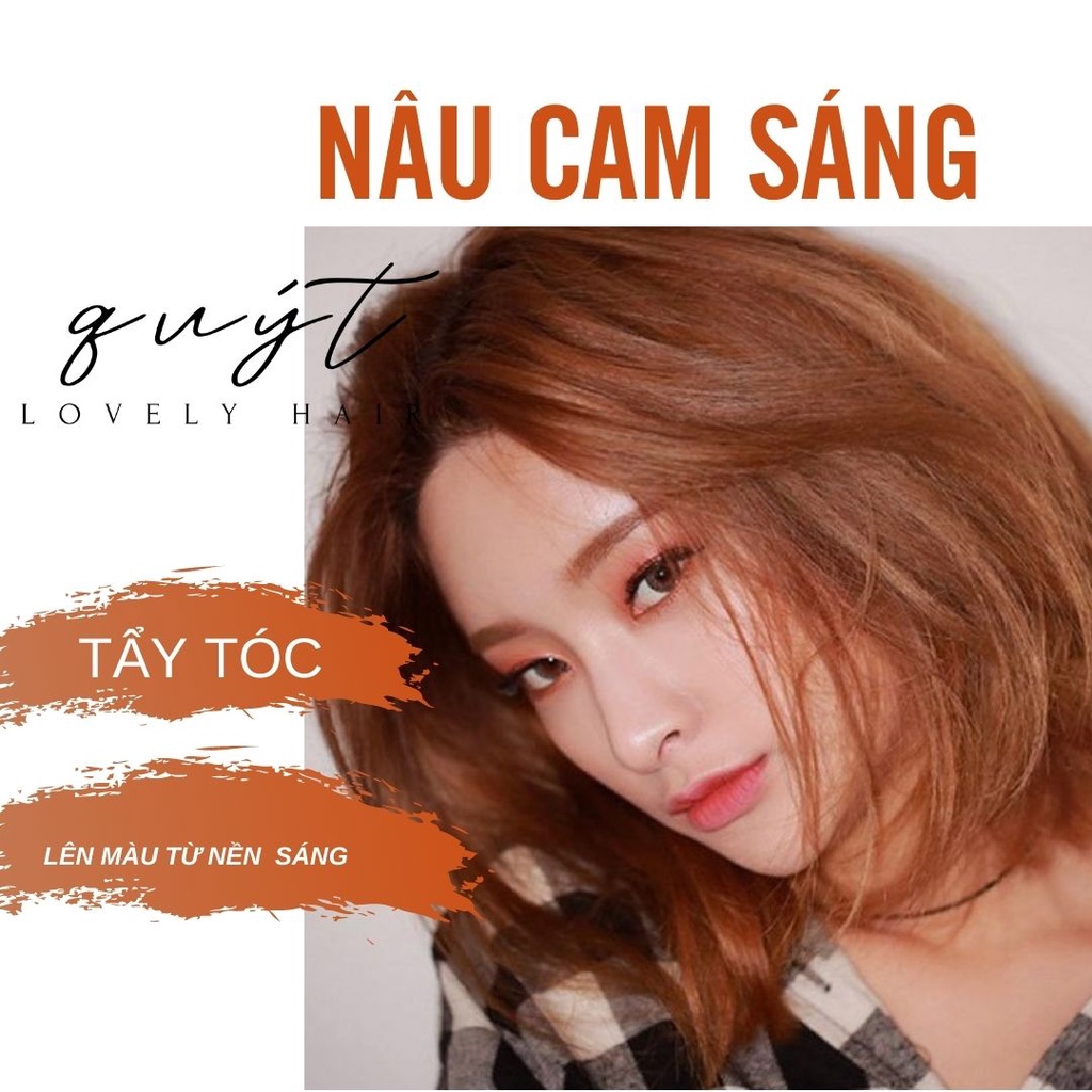 [ Q.8] THUỐC NHUỘM TÓC MÀU CAM SÁNG+TẶNG OXY-LÊN TỪ TÓC CÓ NỀN