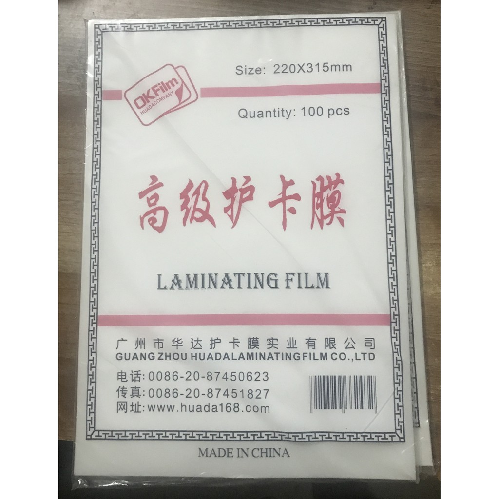 Giấy ép plastic khổ A4 (220x315mm) 35mic,45mic