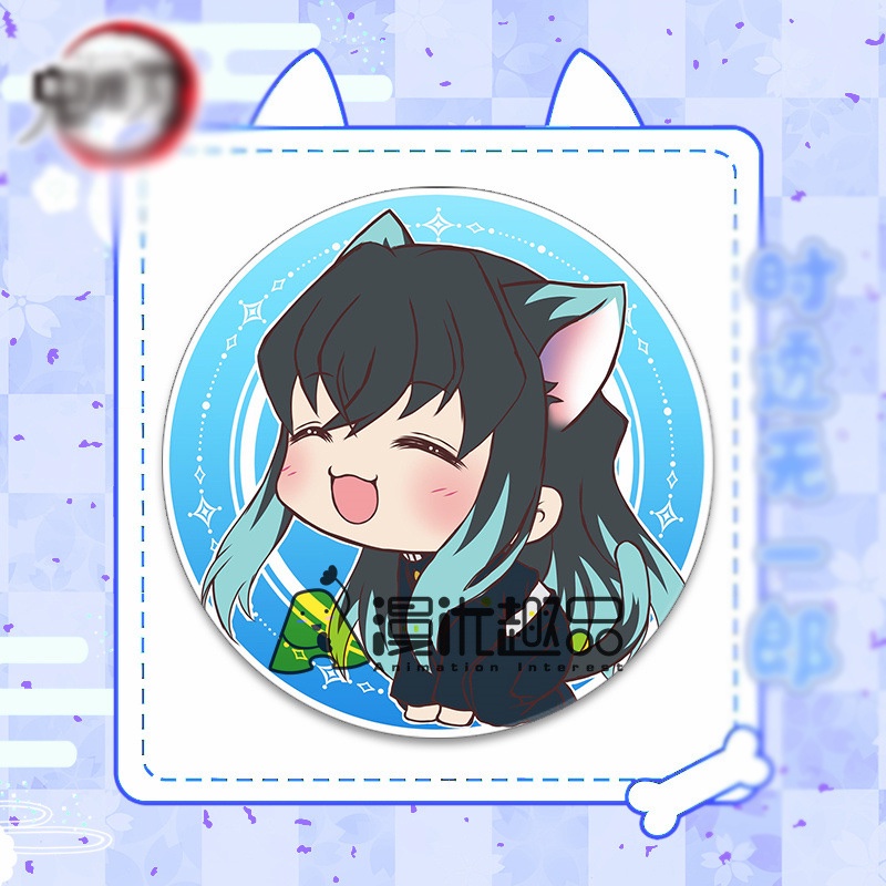 (CHÓ) Huy hiệu cài áo IN HÌNH Kimetsu no yaiba Thanh gươm diệt quỷ anime chibi dễ thương xinh xắn