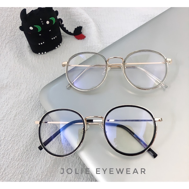 [Rẻ Vô Địch] Gọng kính Jolie Eyewear vintage thời trang cao cấp chất liệu kim loại form tròn