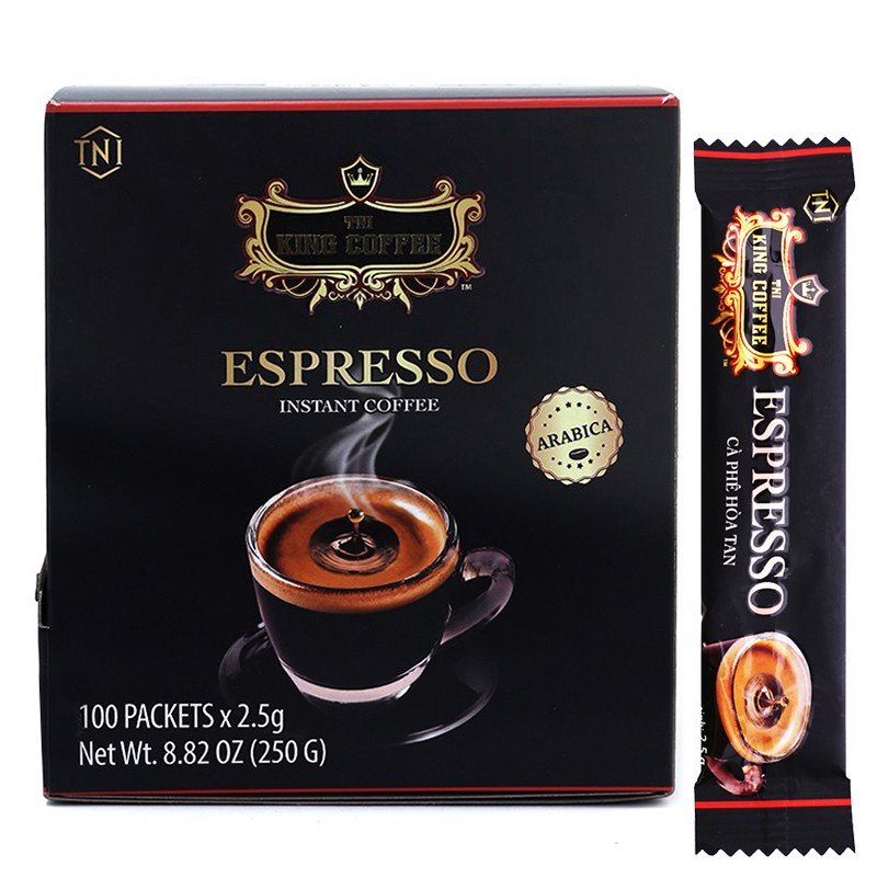 Cà Phê Hoà Tan ESPRESSO - King Coffee Hộp 100 Gói