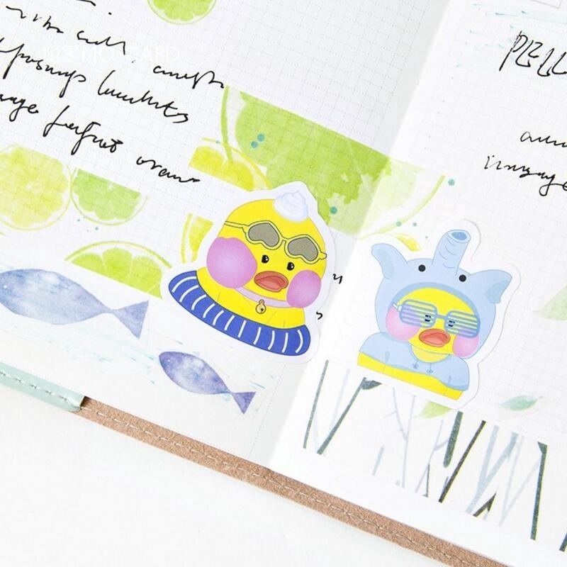 Hộp 45 sticker hình vịt màu vàng trang trí bảng kế hoạch scrapbook dễ thương