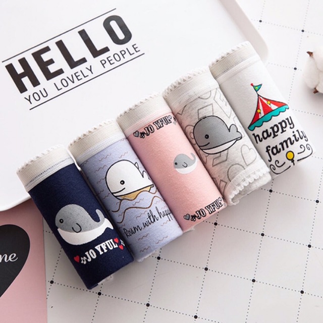 [WHALE ][ MẪU HOT 2020 ] Set 5 Quần Chip Cute - Đi Kèm Túi Zip - Dễ Sử Dụng - Phù Hợp Với Da Nhạy Cảm - 4 Quần Siêu Xinh