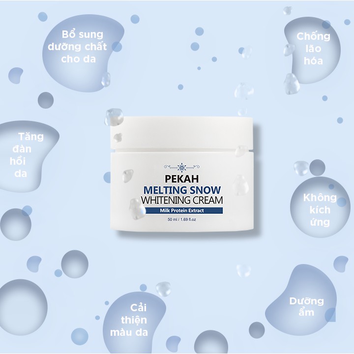 [Mã BMLT30 giảm đến 30K đơn 299K] Kem Dưỡng Trắng Nâng Tone Da PEKAH Melting Snow Whitening Cream 50ml