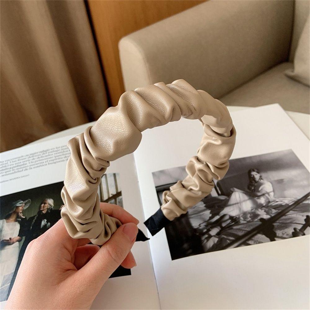 Băng Đô Cài Tóc Chất Liệu Da PU Phong Cách Retro MIHAN1