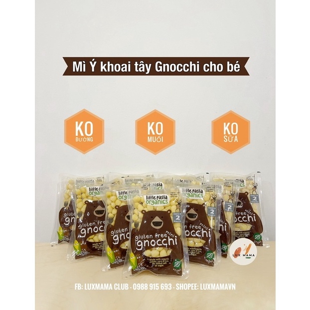 Mì Ý Gnocchi khoai tây Little Pasta Organics cho bé không muối, không đường, không sữa